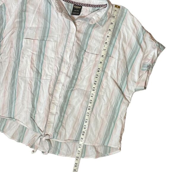 Far West Pastel Striped Button-up Crop Top Size 2XL - Picture 4 of 5